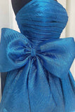 Strapless A-Line Bowknot Homecoming Dresses Sleeveless Mini Graduation Dress, HZ0307