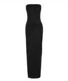 Strapless Black Tight Prom Dress Ankle Length Party HZ0307