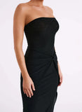 Strapless Black Tight Prom Dress Ankle Length Party HZ0307