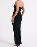 Strapless Black Tight Prom Dress Ankle Length Party HZ0307