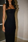Strapless Black Tight Prom Dress Ankle Length Party HZ0307