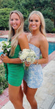 Strapless Bodycon Floral Dress, Girl Short Homecoming Dress, Birthday Dress, HZ0307