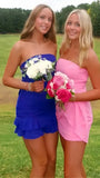 Strapless Bodycon Homecoming Dresses Pleated Mini Party HZ0307