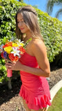 Strapless Bodycon Homecoming Dresses Pleated Mini Party HZ0307