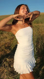 Strapless Bodycon Homecoming Dresses Pleated Mini Party HZ0307