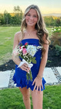 Strapless Bodycon Homecoming Dresses Pleated Mini Party HZ0307