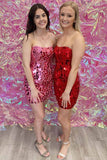 Strapless Glass Mirror Bodycon Homecoming Dresses, HZ0307