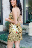 Strapless Glass Mirror Bodycon Homecoming Dresses, HZ0307