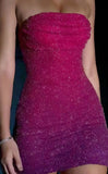 Strapless Homecoming Dresses Sequin Bodycon Mini Party Cocktail Dress, HZ0307