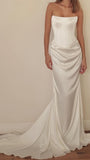 Strapless Ivory Pleated Wedding HZ0307