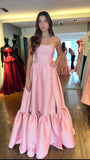 Strapless Pink A-Line Evening Prom HZ0307