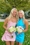 Strapless Pink Homecoming Dresses Mini Cocktail Dress , HZ0307
