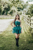 Strapless Tulle Tiered Short Dress Sleeveless Homecoming Dress, HZ0307