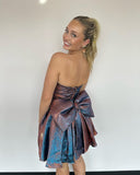 Strapless A-Line Bowknot Homecoming Dresses Sleeveless Mini Graduation Dress, HZ0307