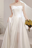 Strapless A-line Purple Long Party HZ0307
