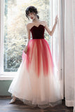 Strapless Burgundy Long Party HZ0307