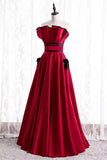 Strapless Red Satin Long Formal Dress with HZ0307