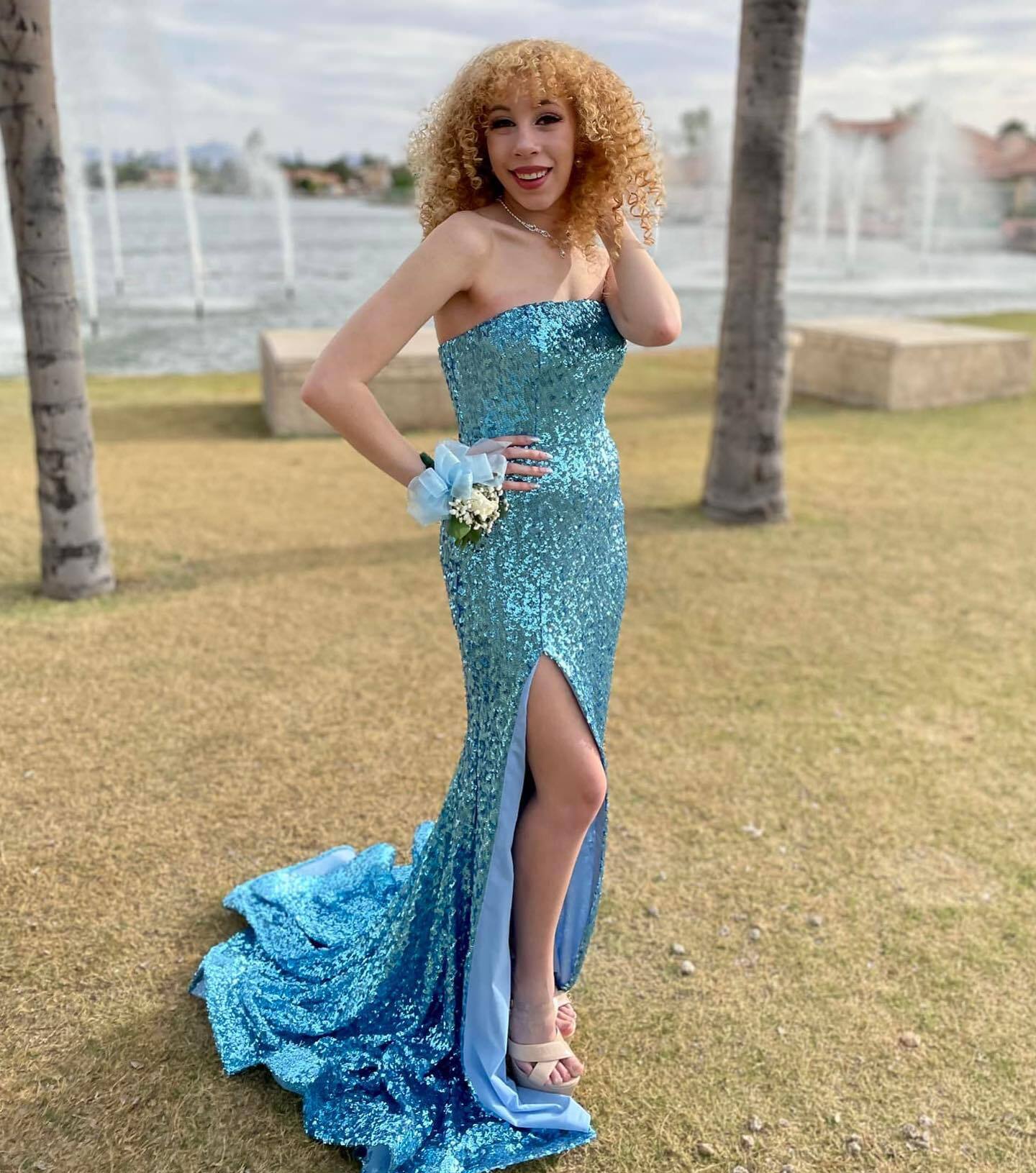 Strapless Sequin Mermaid Long Formal Dress with HZ0307