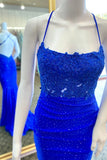 Dark Green Appliques Beaded Mermaid Long Formal HZ0307