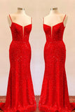Straps Royal Blue Sequin Mermaid Long Formal Dress with HZ0307