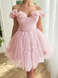 Stunning Lilac Floral Homecoming Dresses Mini School Dance Dress, HZ0307