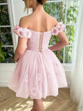 Stunning Lilac Floral Homecoming Dresses Mini School Dance Dress, HZ0307