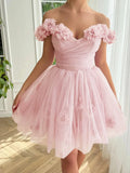 Stunning Lilac Floral Homecoming Dresses Mini School Dance Dress, HZ0307