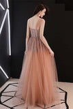Stunning Champagne Sequins Long Formal HZ0307