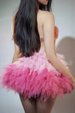 Stylish Pink Homecoming Dresses Sequin Feather Mini Party HZ0307