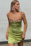 Summer Floral Spaghetti Straps Homecoming Dresses Mini Celebrity HZ0307