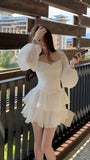 Sweet Ivory Chiffon Homecoming Dresses, HZ0307