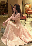 Sweet Pink Floral Print Birthday Party Dresses Beaded Senior Prom HZ0307