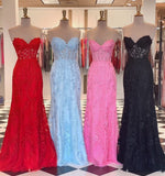 Sweet Hot Pink Lace Mermaid Long Prom HZ0307