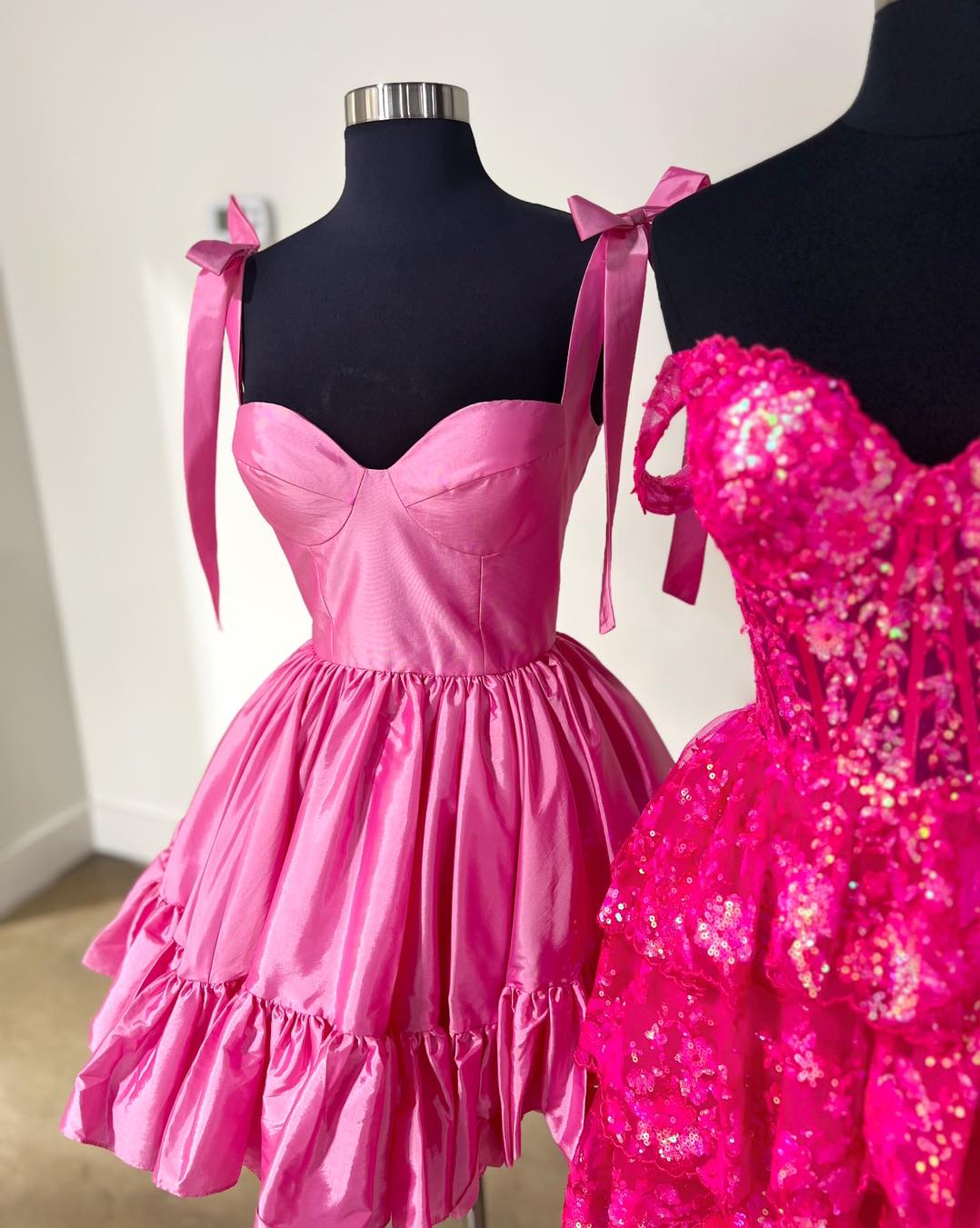 Sweet Pink A-Line Homecoming Dress Tie Up Straps Party Gown, HZ0307