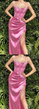 Sweet Pink Beaded Prom Dresses Mermaid Sweetheart Long Evening Dresses, HZ0307