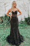 Sleeveless Appliques Mermaid Long Prom HZ0307