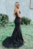 Sleeveless Appliques Mermaid Long Prom HZ0307