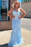 Sleeveless Appliques Mermaid Long Prom HZ0307
