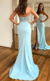 Sweetheart Beaded Bodycon Mermaid Prom Dresses With Side HZ0307