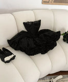Sweetheart Black Lace Ball Gown Sleeveless Layers Homecoming Party HZ0307