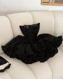 Sweetheart Black Lace Ball Gown Sleeveless Layers Homecoming Party HZ0307