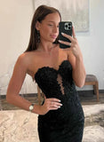 Sweetheart Black Lace Mermaid Prom HZ0307