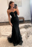 Sweetheart Black Lace Mermaid Prom HZ0307