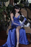 Royal Blue Pleated Prom Dress - Sweetheart Neckline with Side HZ0307