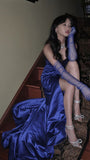 Royal Blue Pleated Prom Dress - Sweetheart Neckline with Side HZ0307
