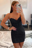 Sweetheart Lace Beaded Homecoming Dresses Tight Bodycon Graduation Dress, HZ0307