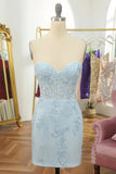 Sweetheart Lace Beaded Homecoming Dresses Tight Bodycon Graduation Dress, HZ0307