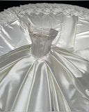 Sweetheart Lace Satin Wedding Dresses Appliques Bridal HZ0307