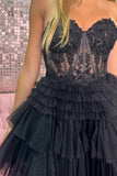 Sweetheart Lace Tiered Homecoming Dresses Tulle Junior Hoco Dress, HZ0307