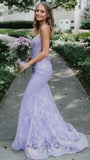 Sweetheart Lilac Mermaid Lace Prom HZ0307
